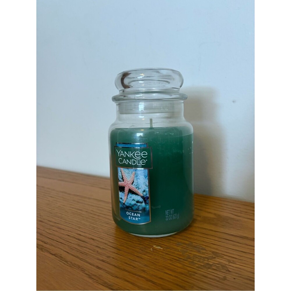 Yankee Candle Blue Ocean Star Large Jar Single Wick Summer Candle 22 oz Jar
